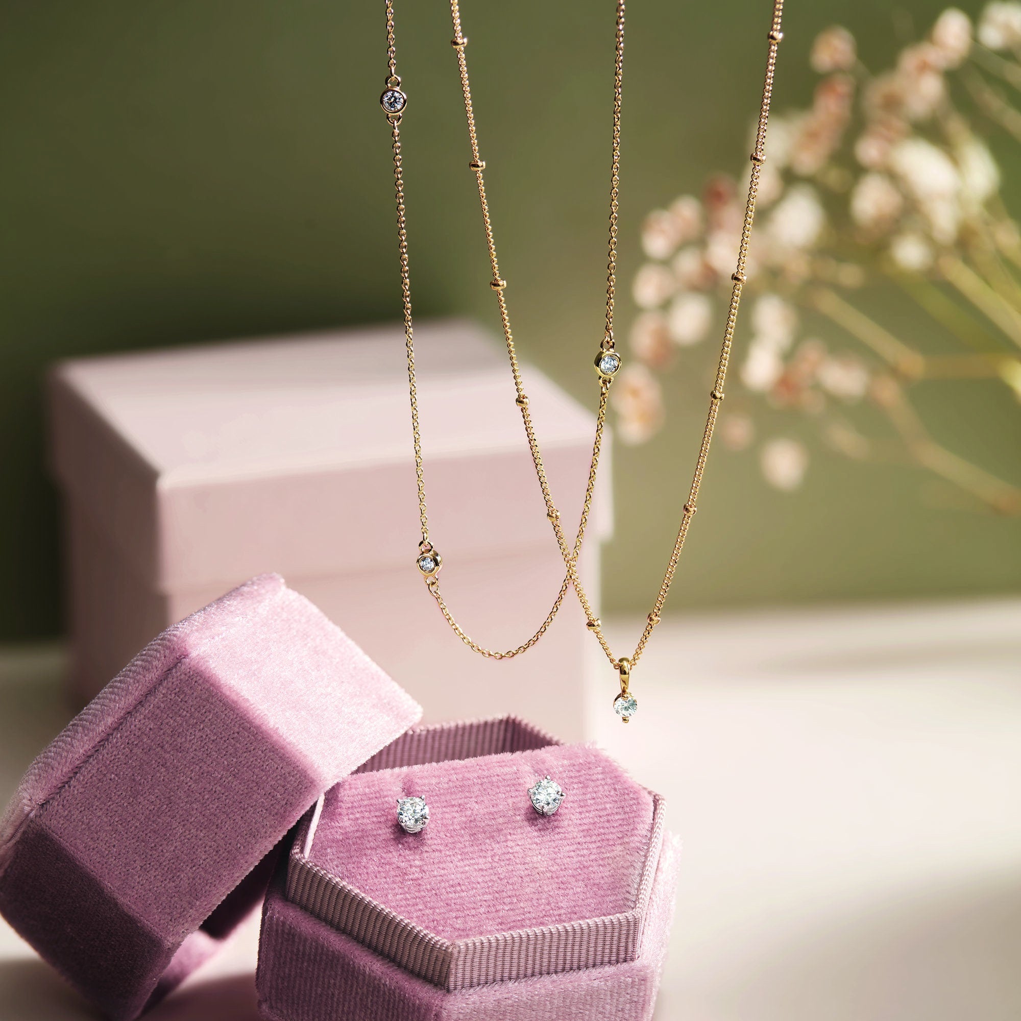 Satellite Chain Necklace in 14K Solid Gold
