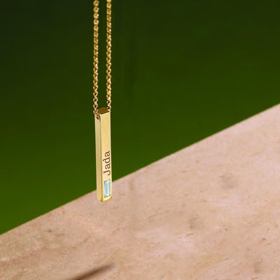 BAGUETTE PRISMA • 3D Rectangle Bar Pendant with Baguette • Geo Collection