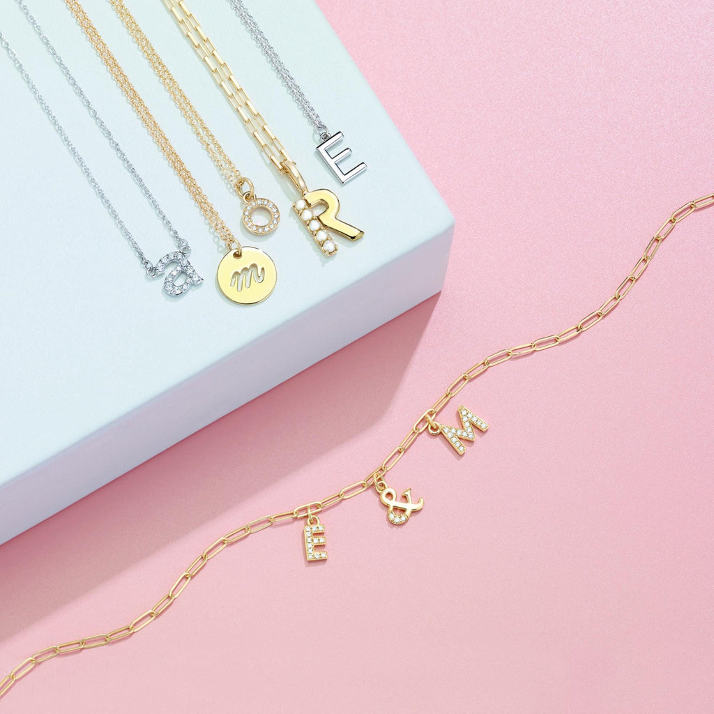Small Diamond Initial Pendant
