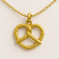 Pretzel with a Twist Charm, Whimsical Pretzel Twist Charm: Dainty Gold or Silver Food-Inspired Jewelry for Everyday Wear