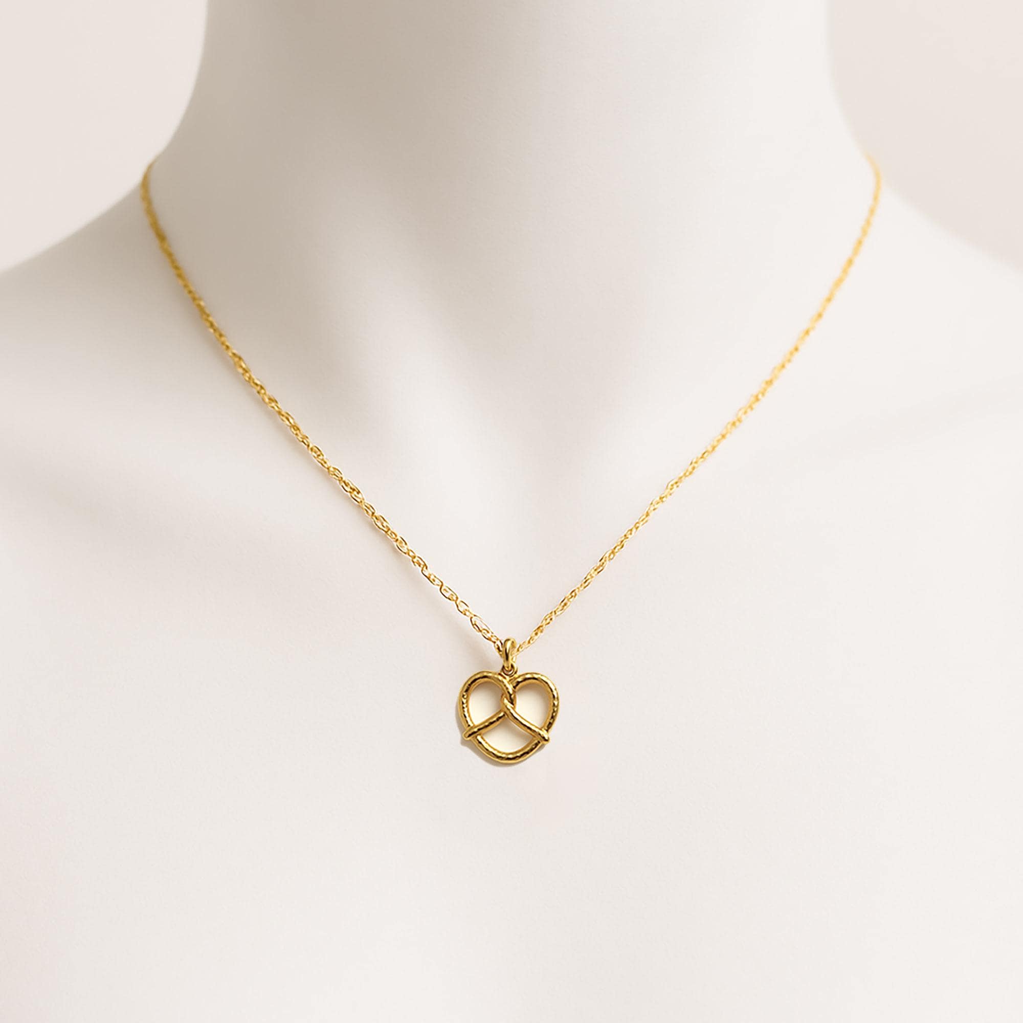 Pretzel with a Twist Charm, Whimsical Pretzel Twist Charm: Dainty Gold or Silver Food-Inspired Jewelry for Everyday Wear
