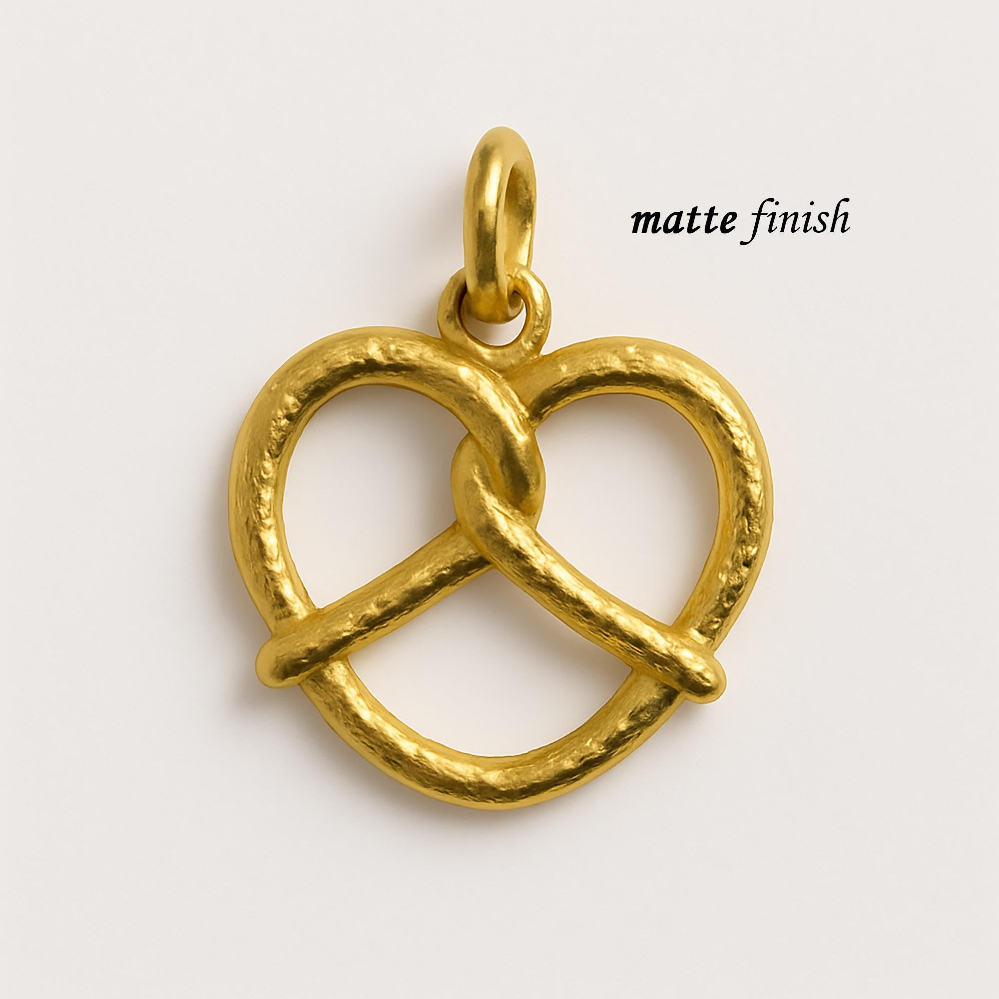 Pretzel with a Twist Charm, Whimsical Pretzel Twist Charm: Dainty Gold or Silver Food-Inspired Jewelry for Everyday Wear