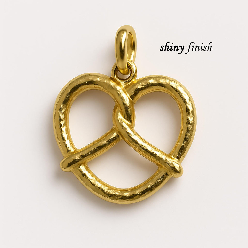 Pretzel with a Twist Charm, Whimsical Pretzel Twist Charm: Dainty Gold or Silver Food-Inspired Jewelry for Everyday Wear