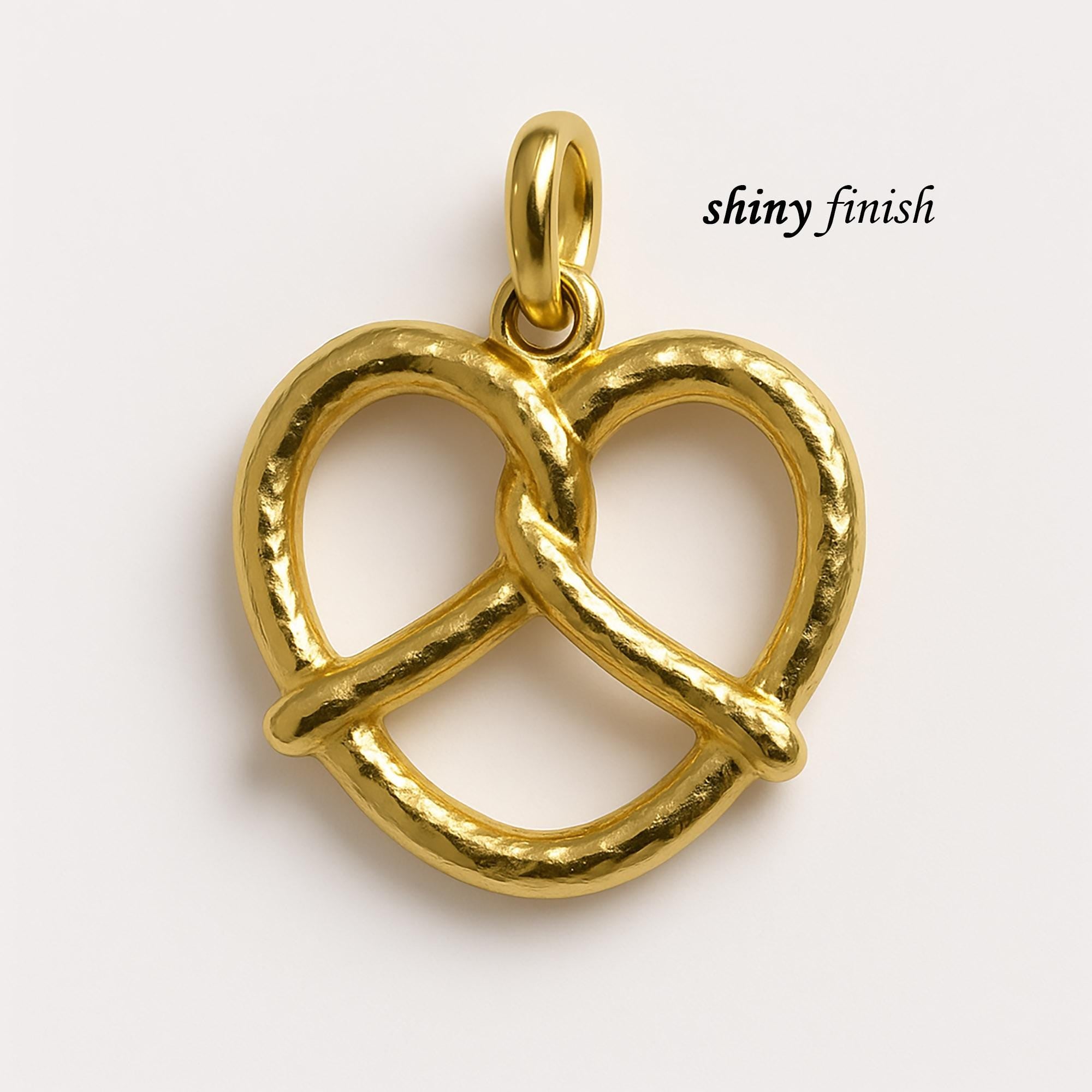 Pretzel with a Twist Charm, Whimsical Pretzel Twist Charm: Dainty Gold or Silver Food-Inspired Jewelry for Everyday Wear