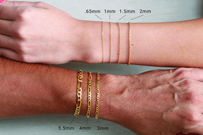 2.4mm ⟡ 18K Solid Gold Paperclip Chain Bracelet, Anklet, Choker or Necklace