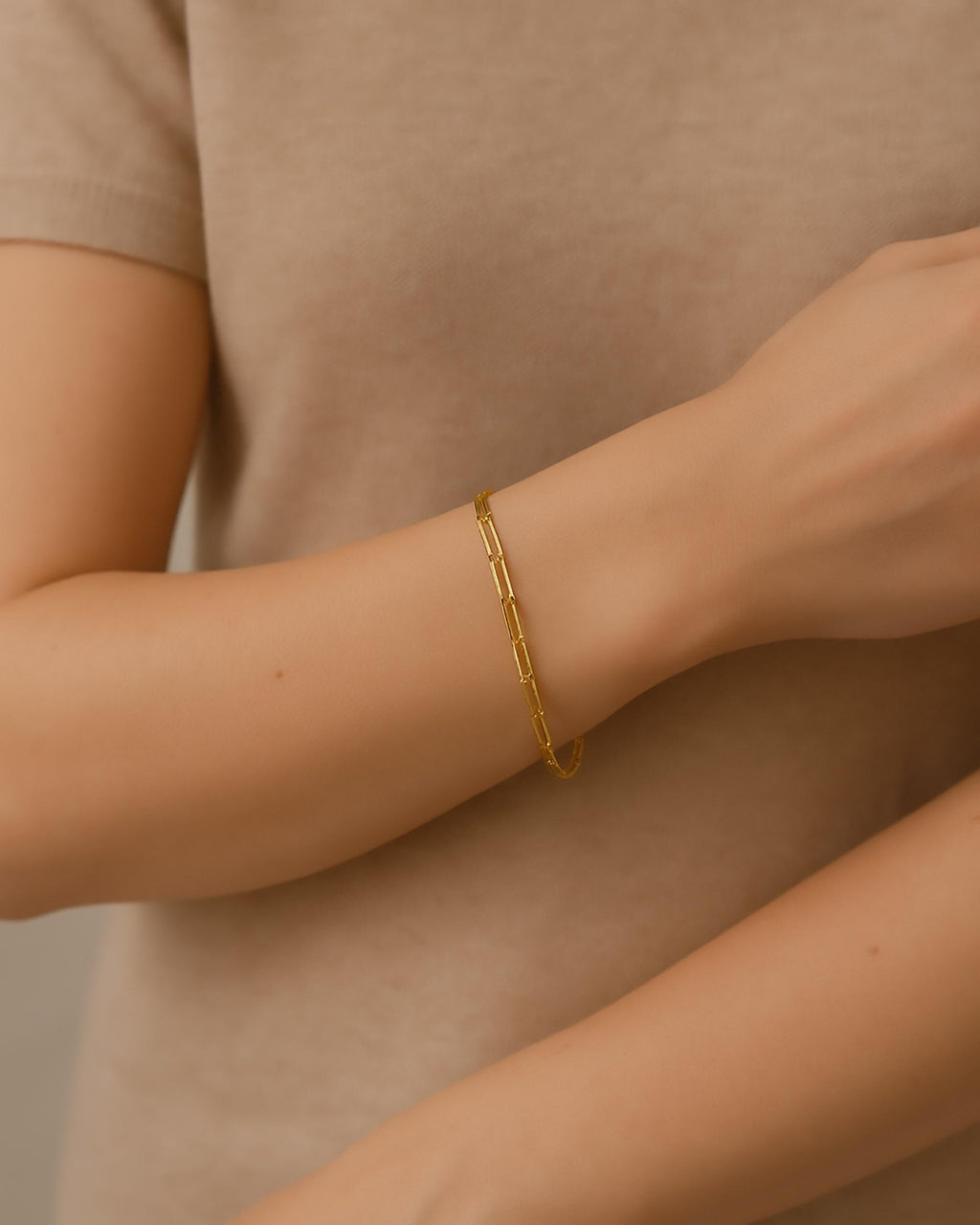 2.4mm ⟡ 18K Solid Gold Paperclip Chain Bracelet, Anklet, Choker or Necklace
