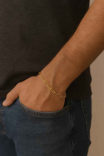 2.4mm ⟡ 18K Solid Gold Paperclip Chain Bracelet, Anklet, Choker or Necklace