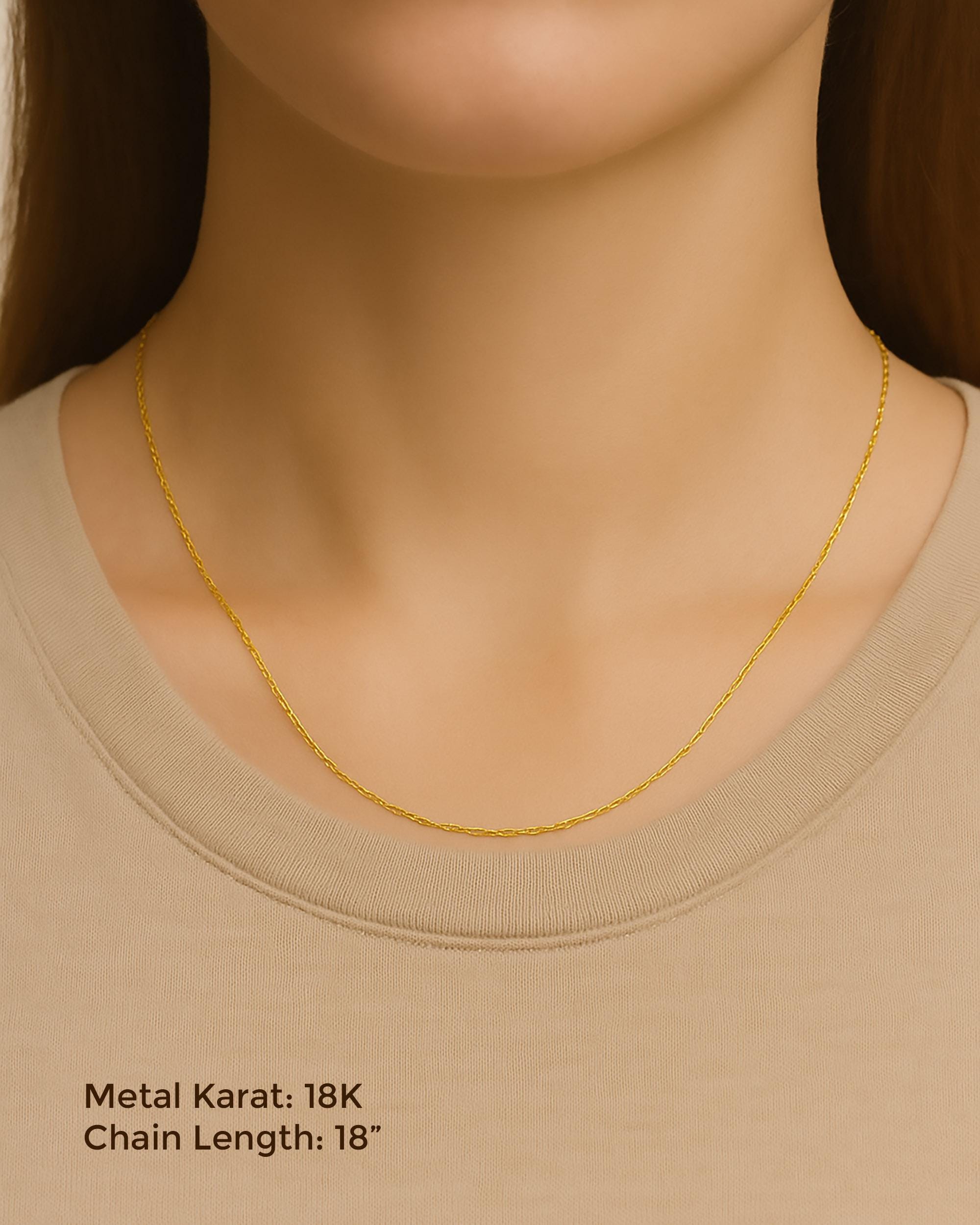 1.4mm ⟡ Solid Gold Paperclip Chain Bracelet, Anklet, Choker or Necklace