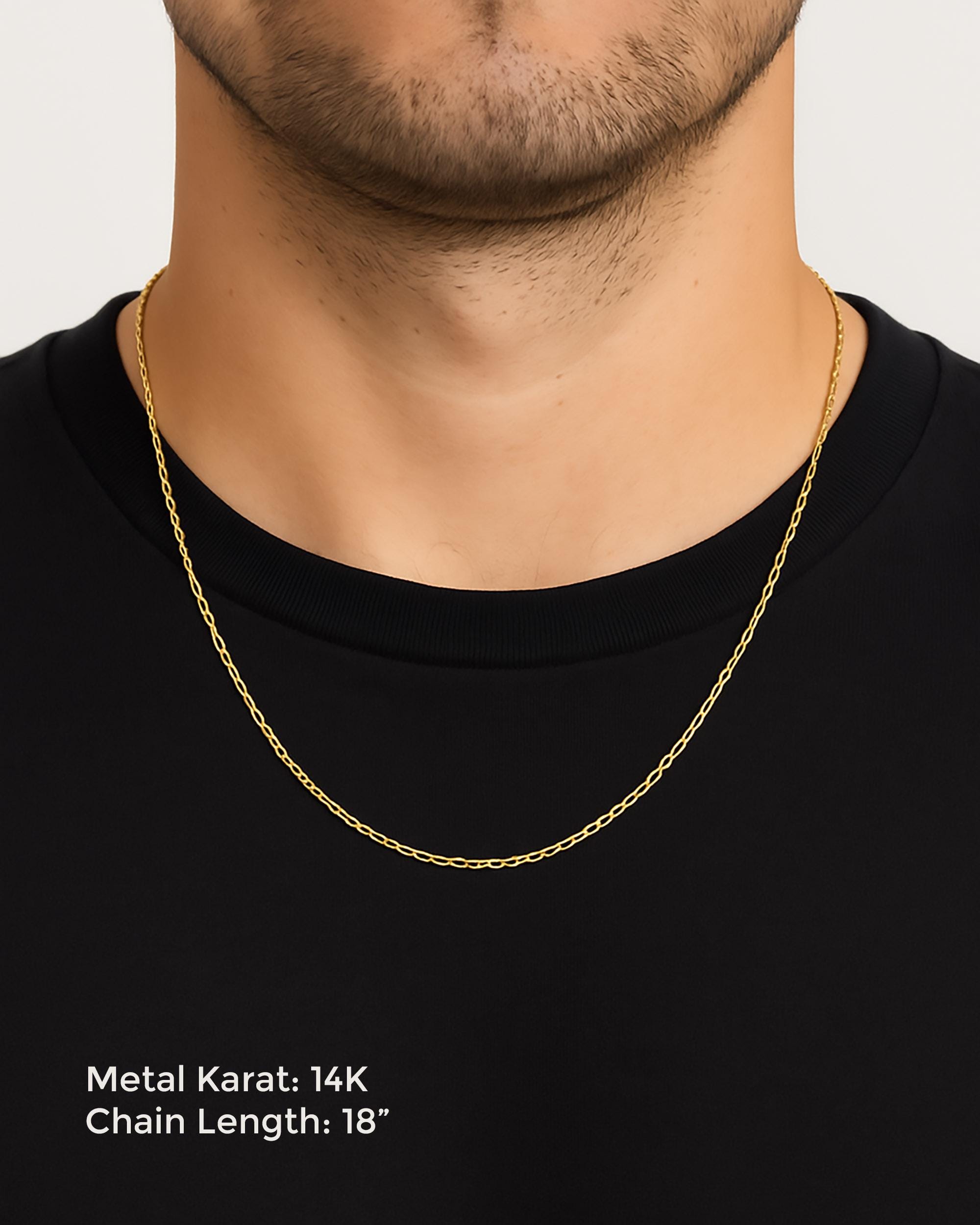 1.4mm ⟡ Solid Gold Paperclip Chain Bracelet, Anklet, Choker or Necklace