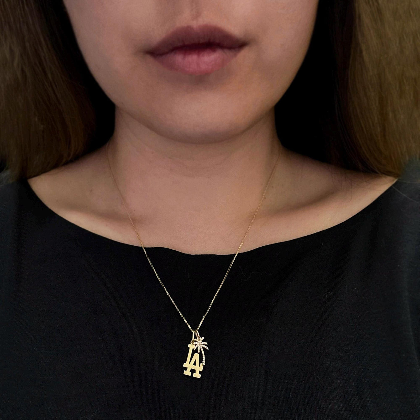 Medium LA & Palm Tree Necklace