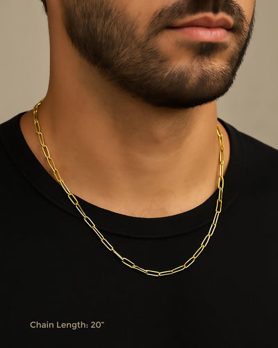 2.4mm ⟡ 18K Solid Gold Paperclip Chain Bracelet, Anklet, Choker or Necklace