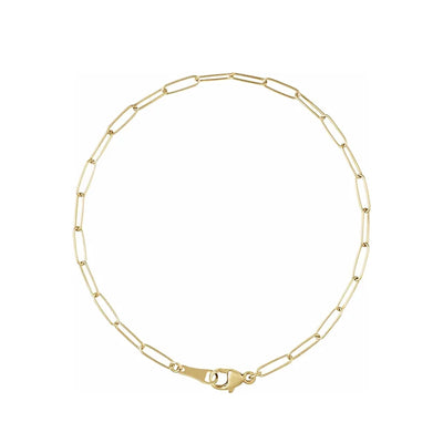 2.4mm ⟡ 18K Solid Gold Paperclip Chain Bracelet, Anklet, Choker or Necklace