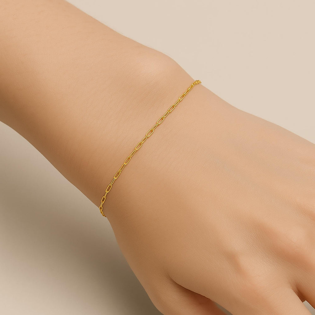 1.4mm ⟡ Solid Gold Paperclip Chain Bracelet, Anklet, Choker or Necklace