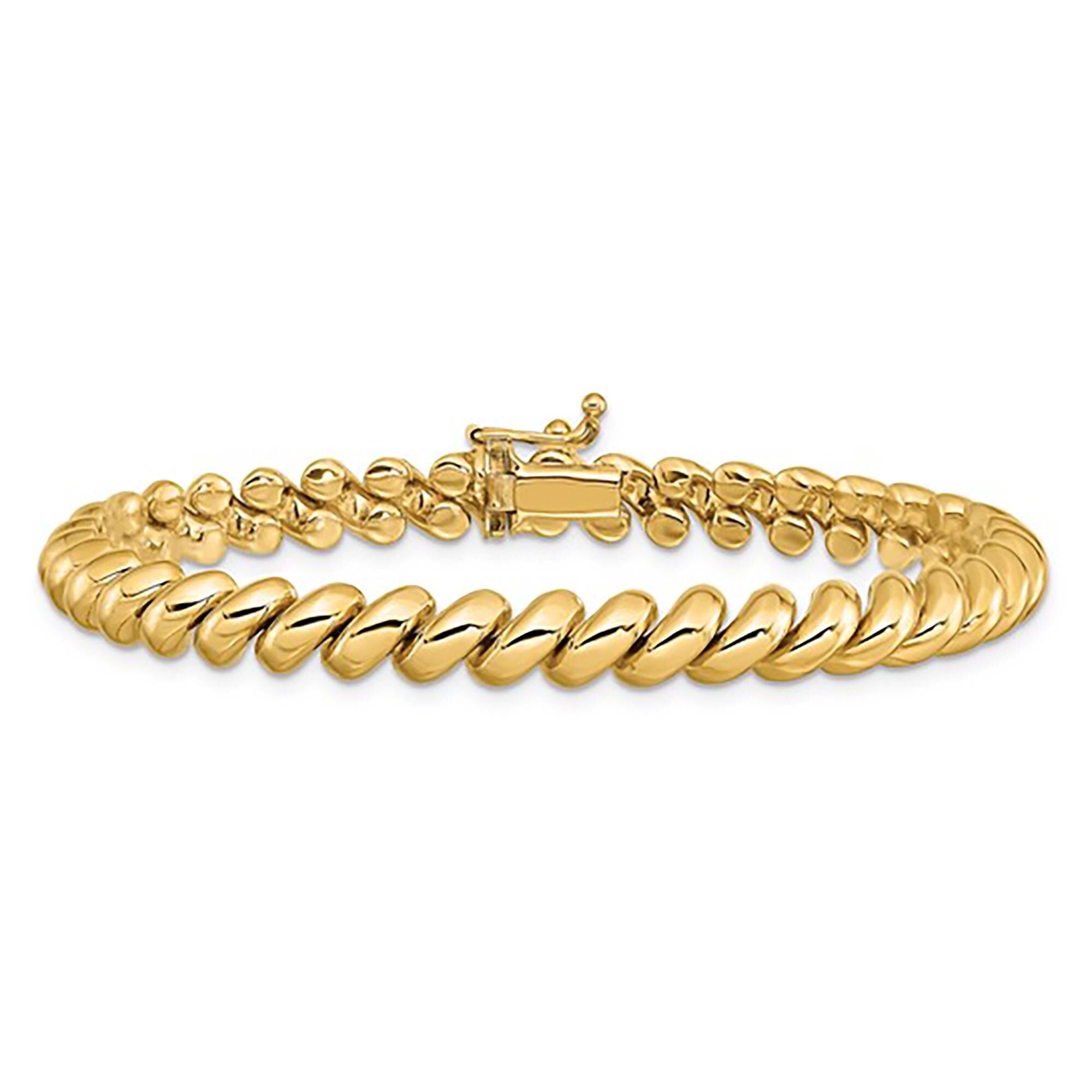6mm SCRUNCHIE Bracelet ⟡ Elegant 6mm San Marco Scrunchie Chain Bracelet - Twisted Gold Jewelry for Women