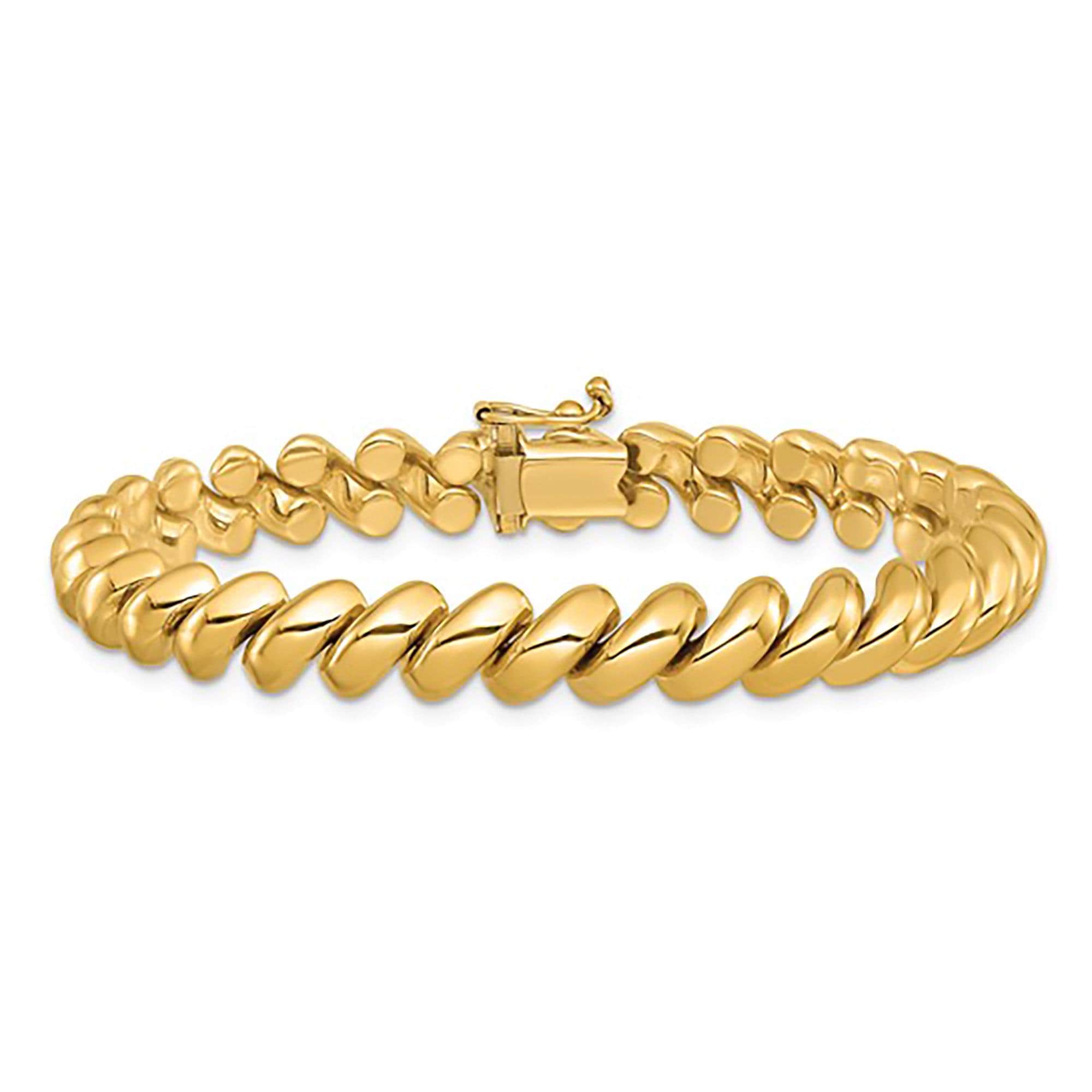 8mm SCRUNCHIE Bracelet ⟡ Elegant 8mm San Marco Scrunchie Chain Bracelet - Twisted Gold Jewelry for Women/Men