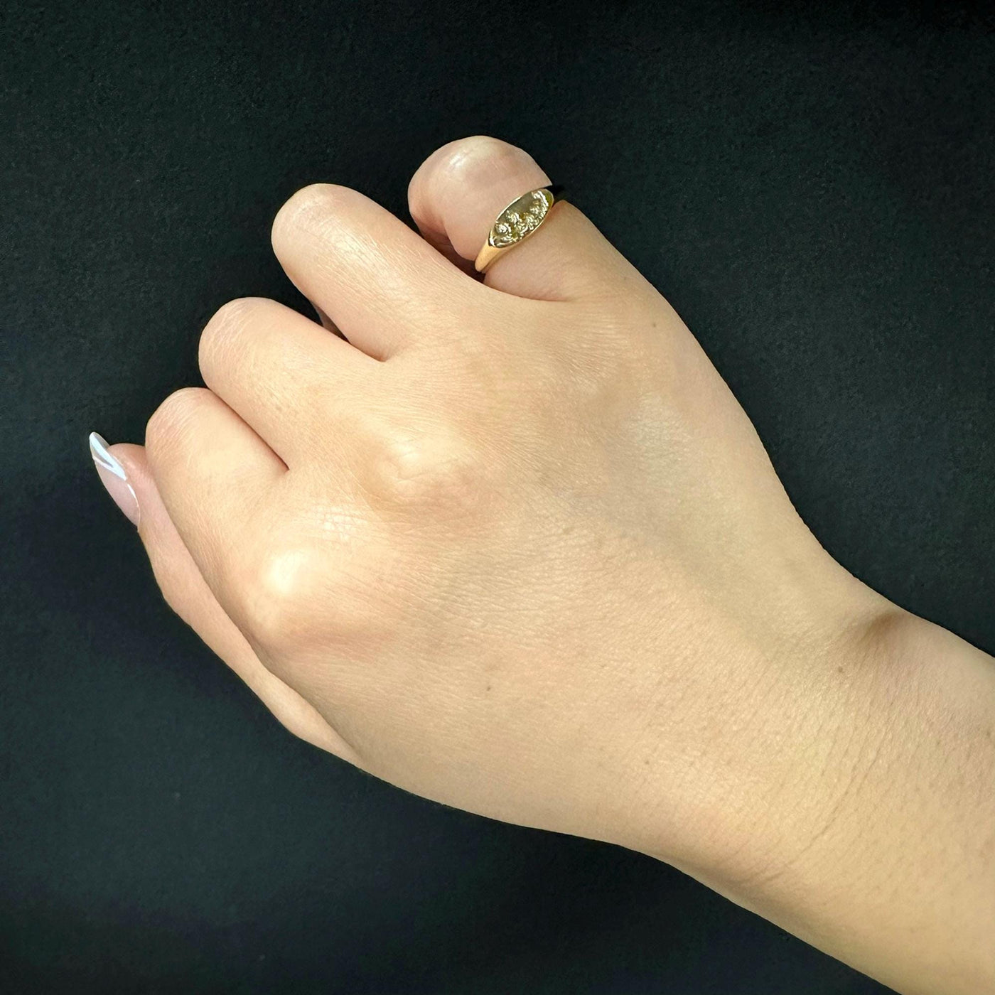 Lily of The Valley ⟡ Birth Flower East West Oval Signet Ring