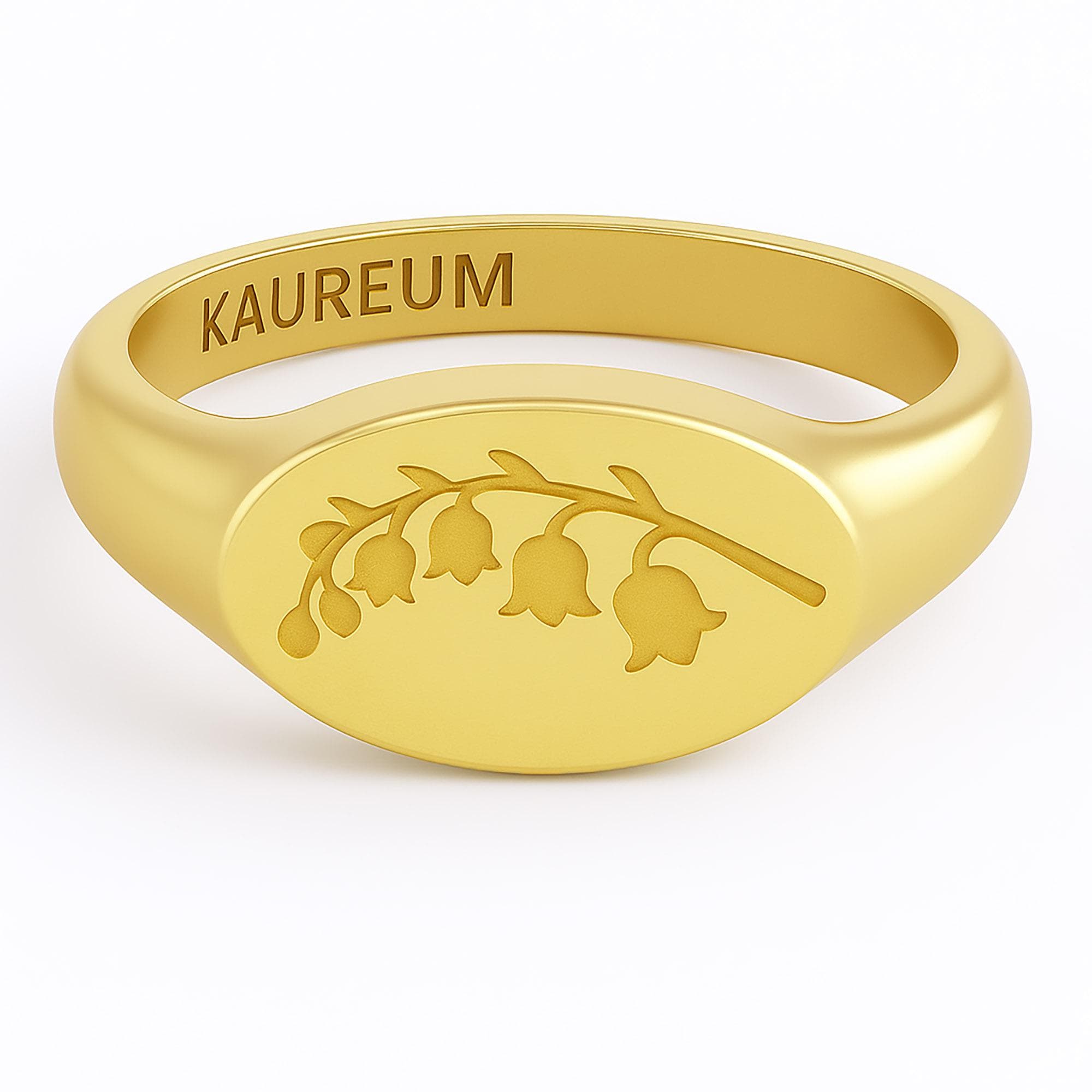 Lily of The Valley ⟡ Birth Flower East West Oval Signet Ring