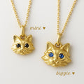 Biggie Starry-Eyed Kitty Charm ⟡ Enchanting Gemstone Cat Eyes Charm Pendant: Birthstone Dangle for Necklaces & Jewelry