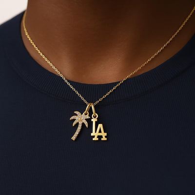 Medium LA & Palm Tree Necklace