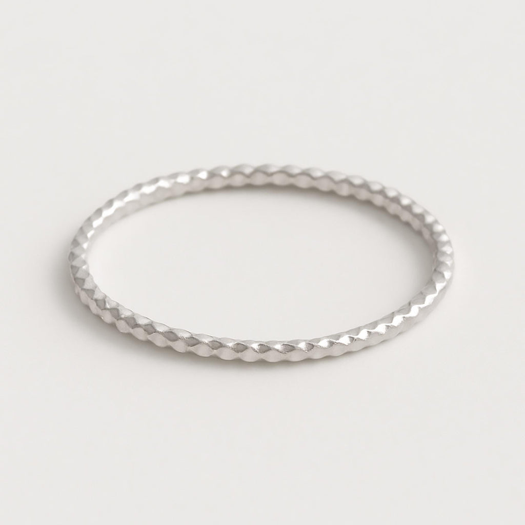 Whisper Facet Ring ⟡ Delicate Whisper Facet Ring - Dainty Gold Stacking Band with Diamond-Cut Design