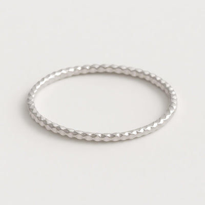 Whisper Facet Ring ⟡ Delicate Whisper Facet Ring - Dainty Gold Stacking Band with Diamond-Cut Design