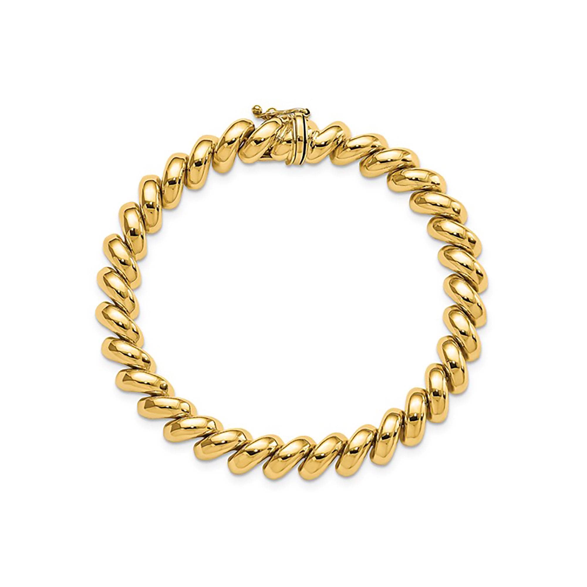 8mm SCRUNCHIE Bracelet ⟡ Elegant 8mm San Marco Scrunchie Chain Bracelet - Twisted Gold Jewelry for Women/Men