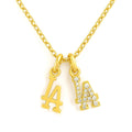PETITE LA & Palm Tree Necklace ⟡ Los Angeles Palm Tree Necklace - Dainty Charm Pendant for Dodgers Fans and LA Lovers