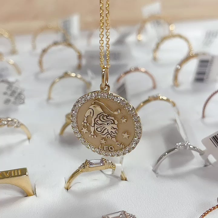 ASTRO ♦ Leo Diamond Zodiac Coin Pendant