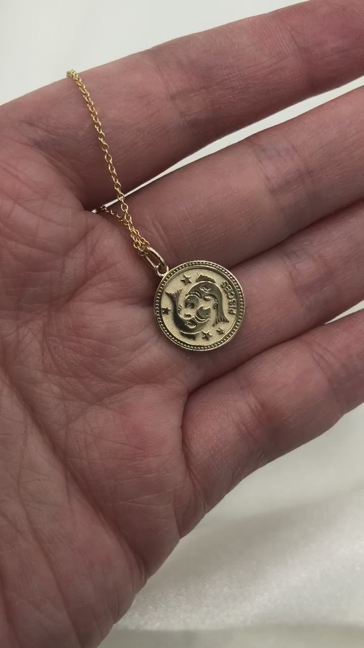 ASTRO ♦ Pisces Zodiac Coin Pendant