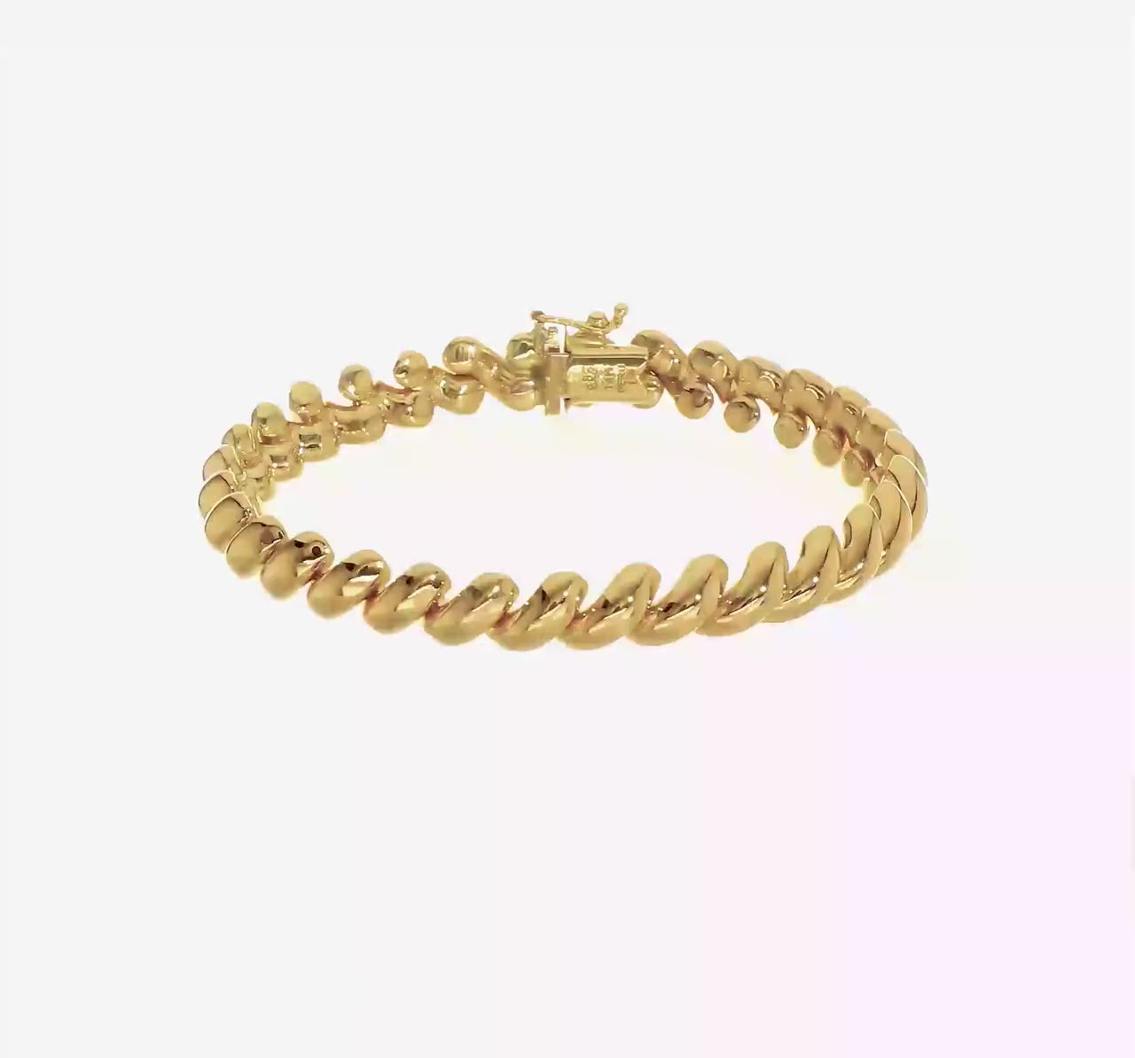 8mm SCRUNCHIE Bracelet ⟡ Elegant 8mm San Marco Scrunchie Chain Bracelet - Twisted Gold Jewelry for Women/Men