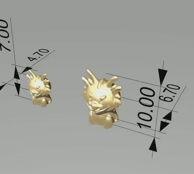 BABY DRAGON (龍) Zodiac 3D Figurine Charms • Chinese Zodiac Charms • Lunar Zodiac Charms • Good Luck Charms