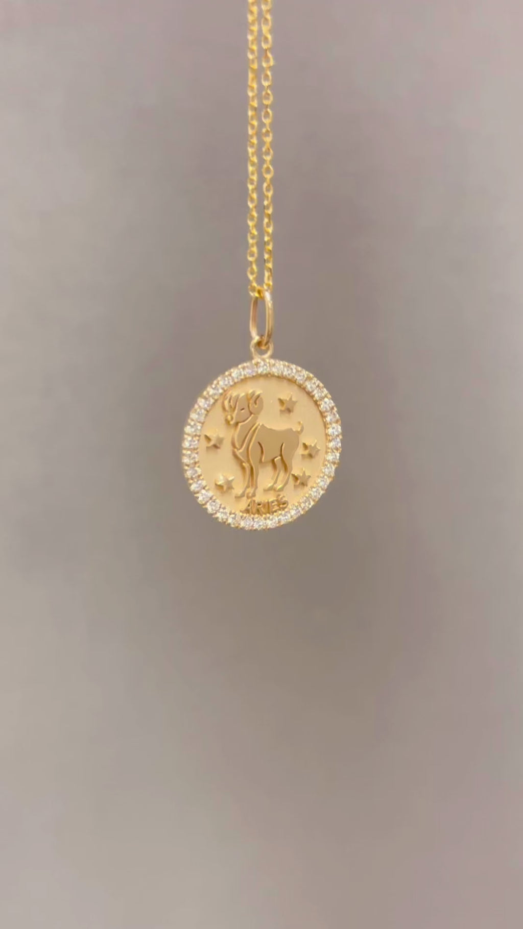 ASTRO ♦ Aries Diamond Zodiac Coin Pendant