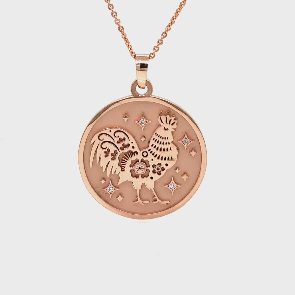 Rooster (雞) Lunar Zodiac Medallion