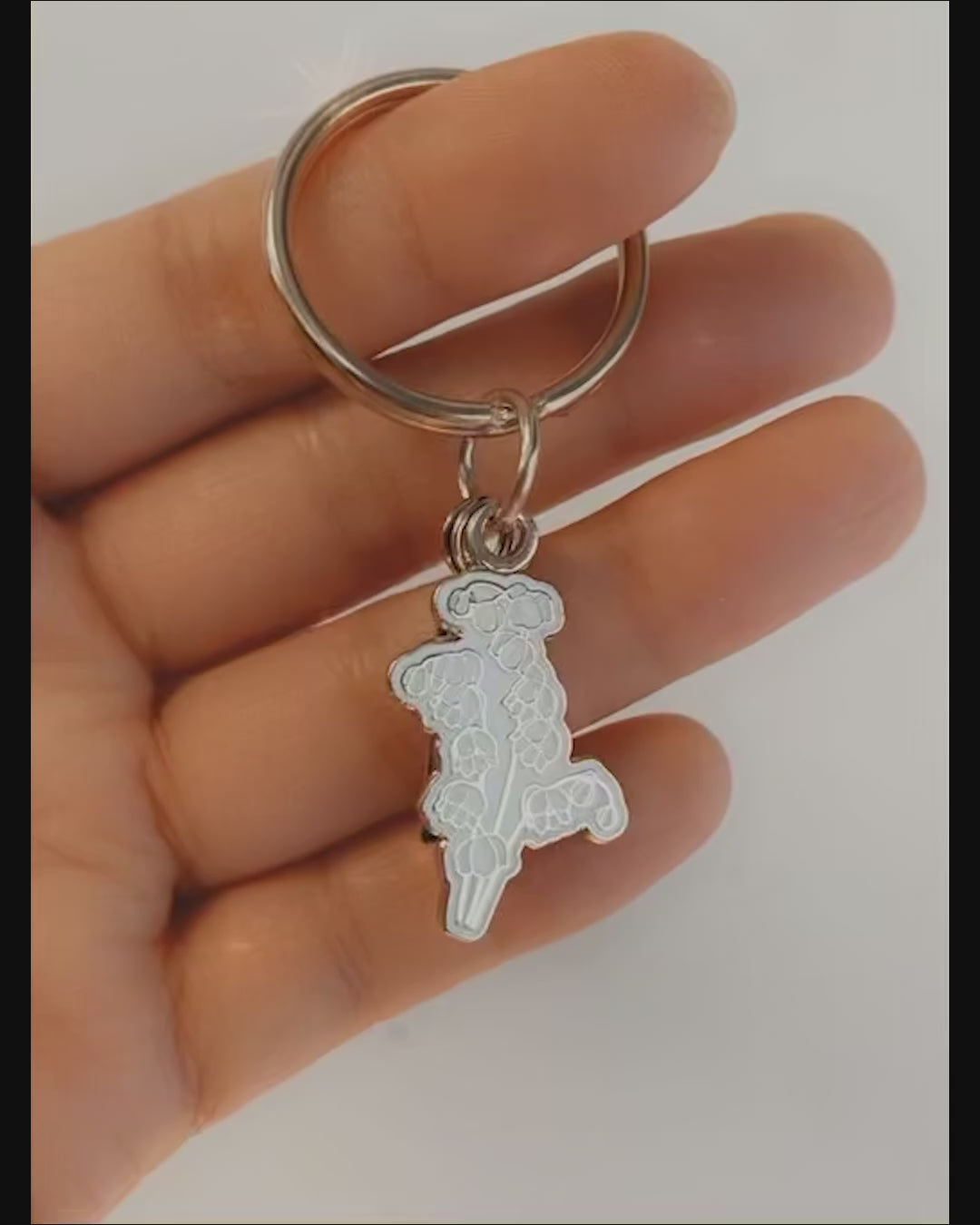 May Birth Flower Keychain (Lily of the Valley)