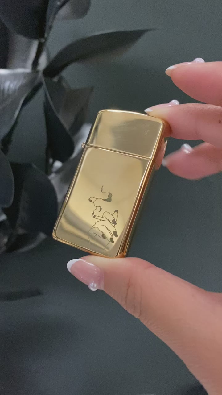 Zippo® Slim High Polish Brass Lighter ⬩ KAUREUM Exclusive