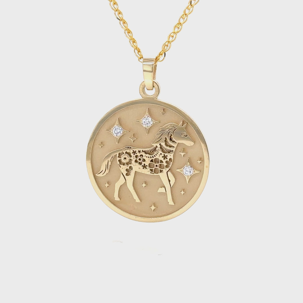 Horse (馬) Lunar Zodiac Medallion