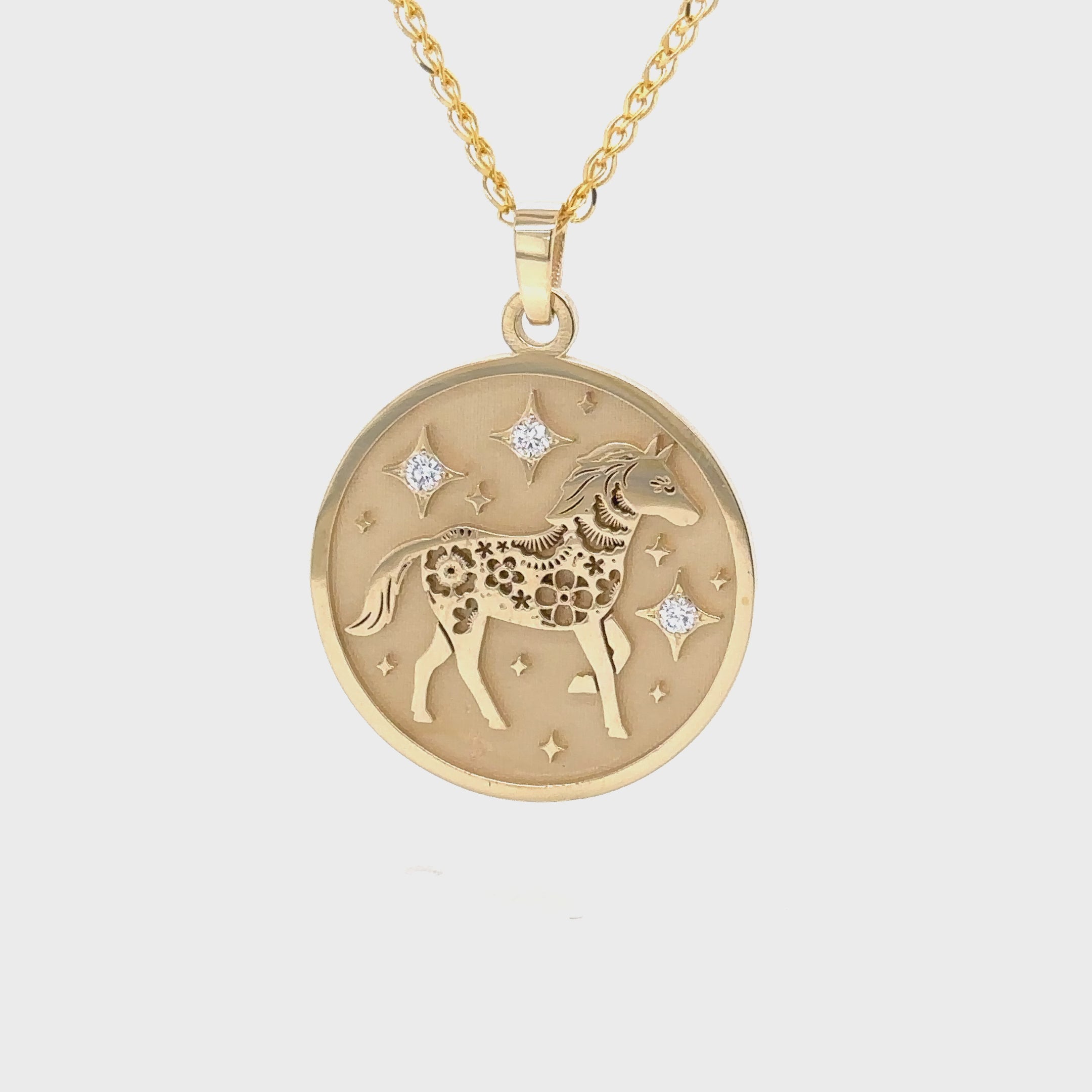 Horse (馬) Lunar Zodiac Medallion
