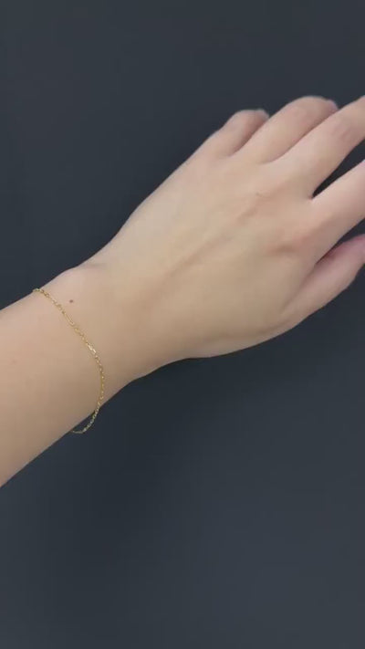 Mini Paperclip Chain Bracelet/Anklet in 14K Solid Gold • Minimalist Bracelet • Gifts for Her