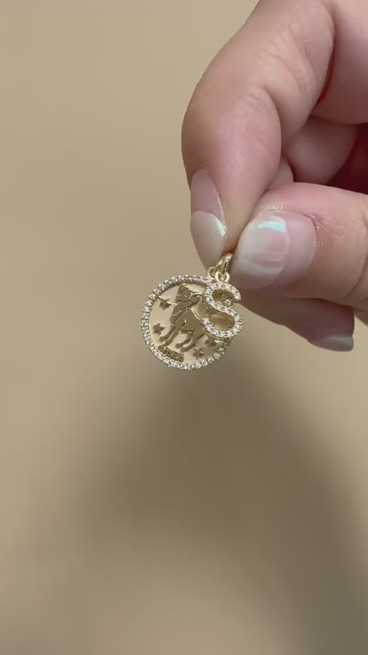 ASTRO ♦ Aries Diamond Zodiac Coin Pendant
