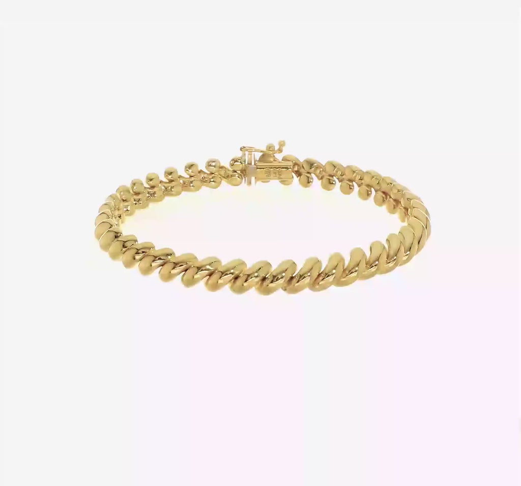 6mm SCRUNCHIE Bracelet ⟡ Elegant 6mm San Marco Scrunchie Chain Bracelet - Twisted Gold Jewelry for Women