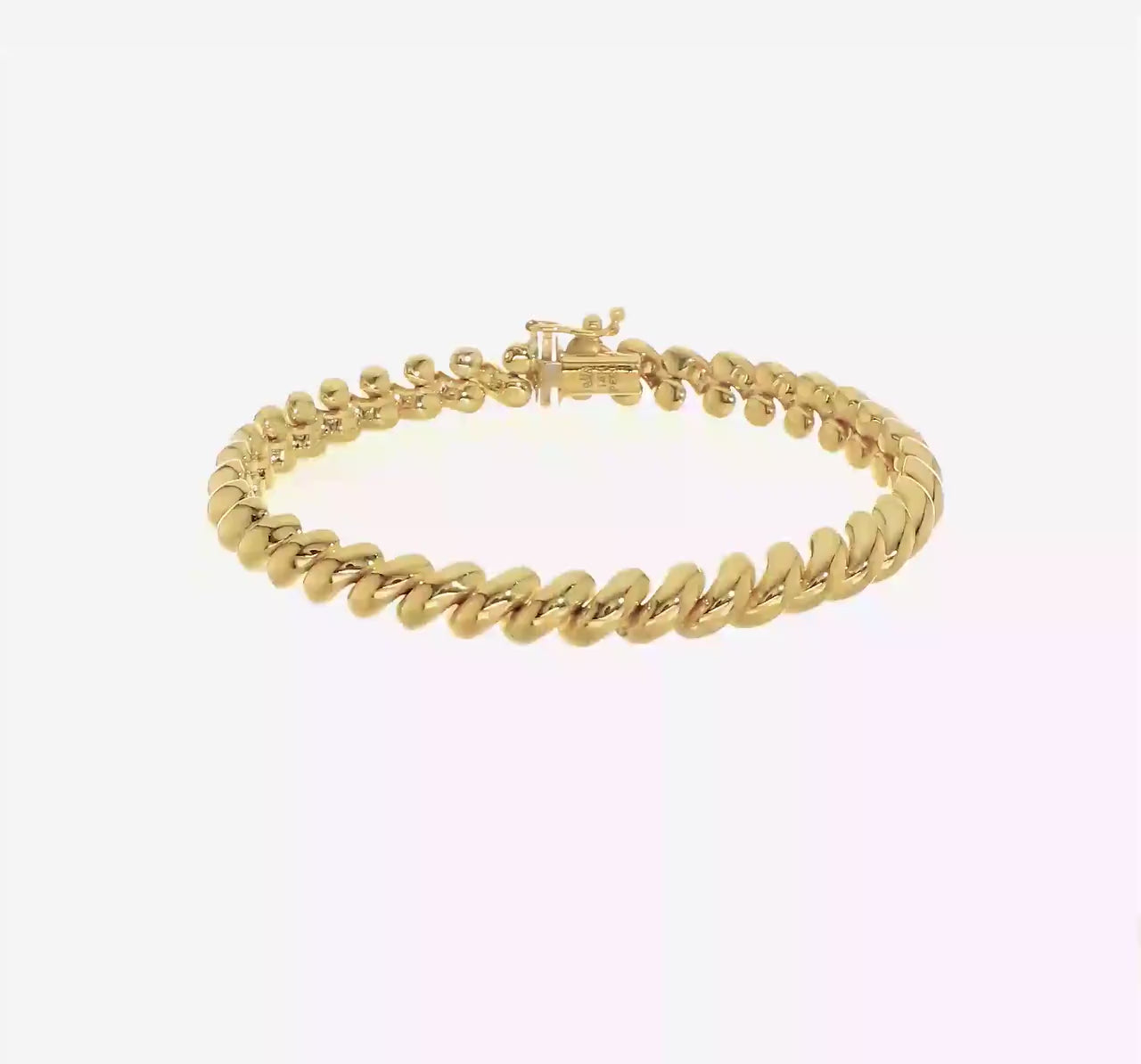 6mm SCRUNCHIE Bracelet ⟡ Elegant 6mm San Marco Scrunchie Chain Bracelet - Twisted Gold Jewelry for Women