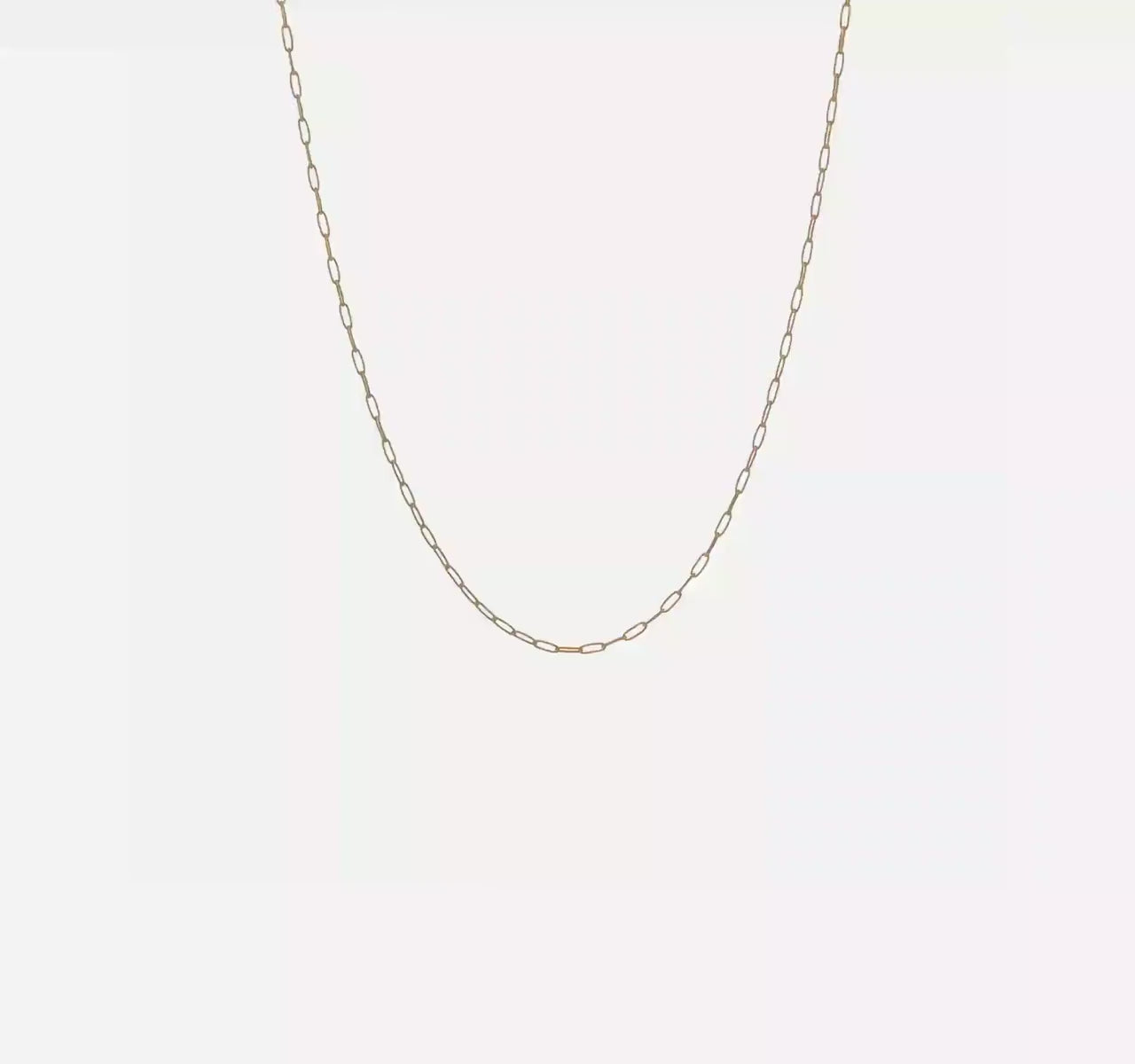 1.4mm ⟡ Solid Gold Paperclip Chain Bracelet, Anklet, Choker or Necklace