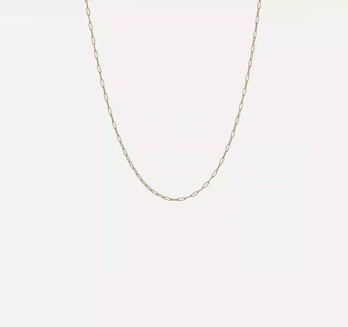 1.4mm ⟡ Solid Gold Paperclip Chain Bracelet, Anklet, Choker or Necklace