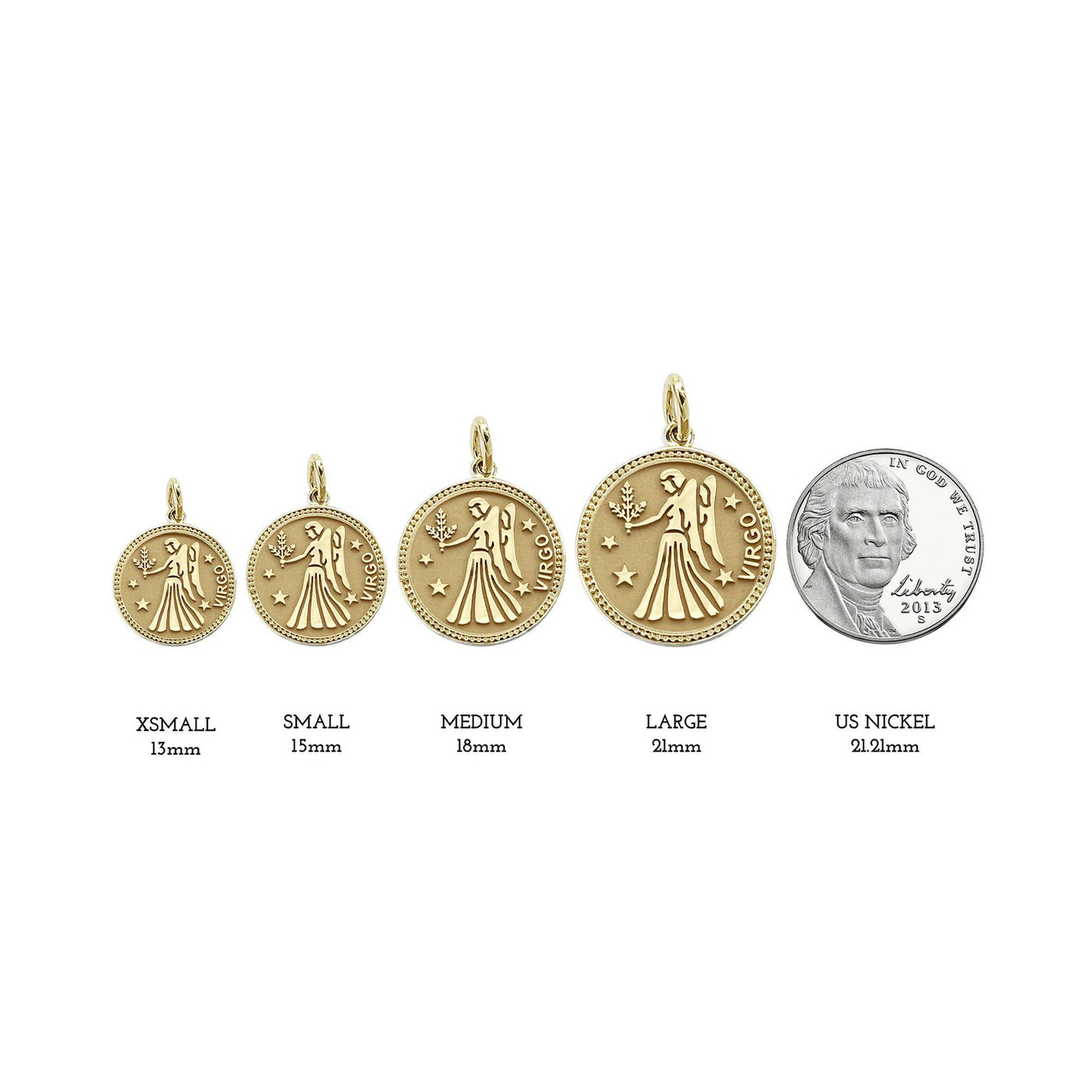 Virgo Zodiac Coin Pendant (Complimentary Engraving)