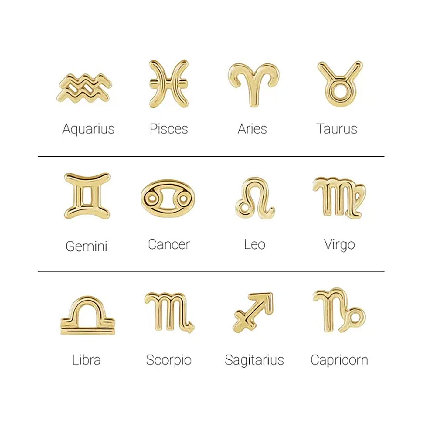 Zodiac Symbol Stud Earrings