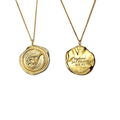 Script Initial Wax Seal Necklace