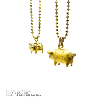 14K Gold Korean 1st Birthday (돌) Pig Charm (1돈)