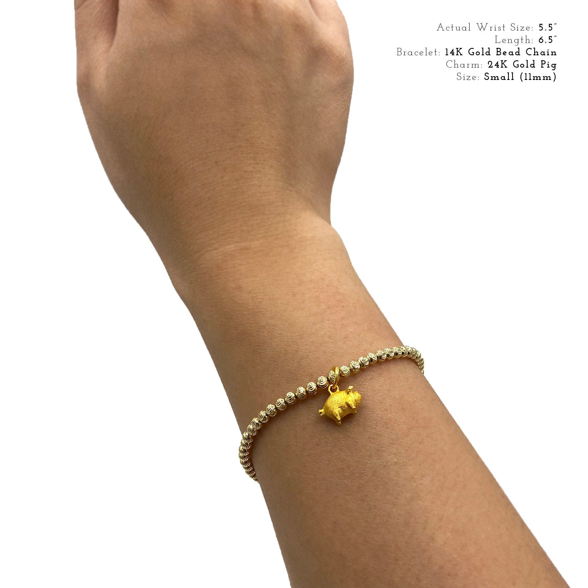 24K Gold Korean 1st Birthday (돌) Pig Charm