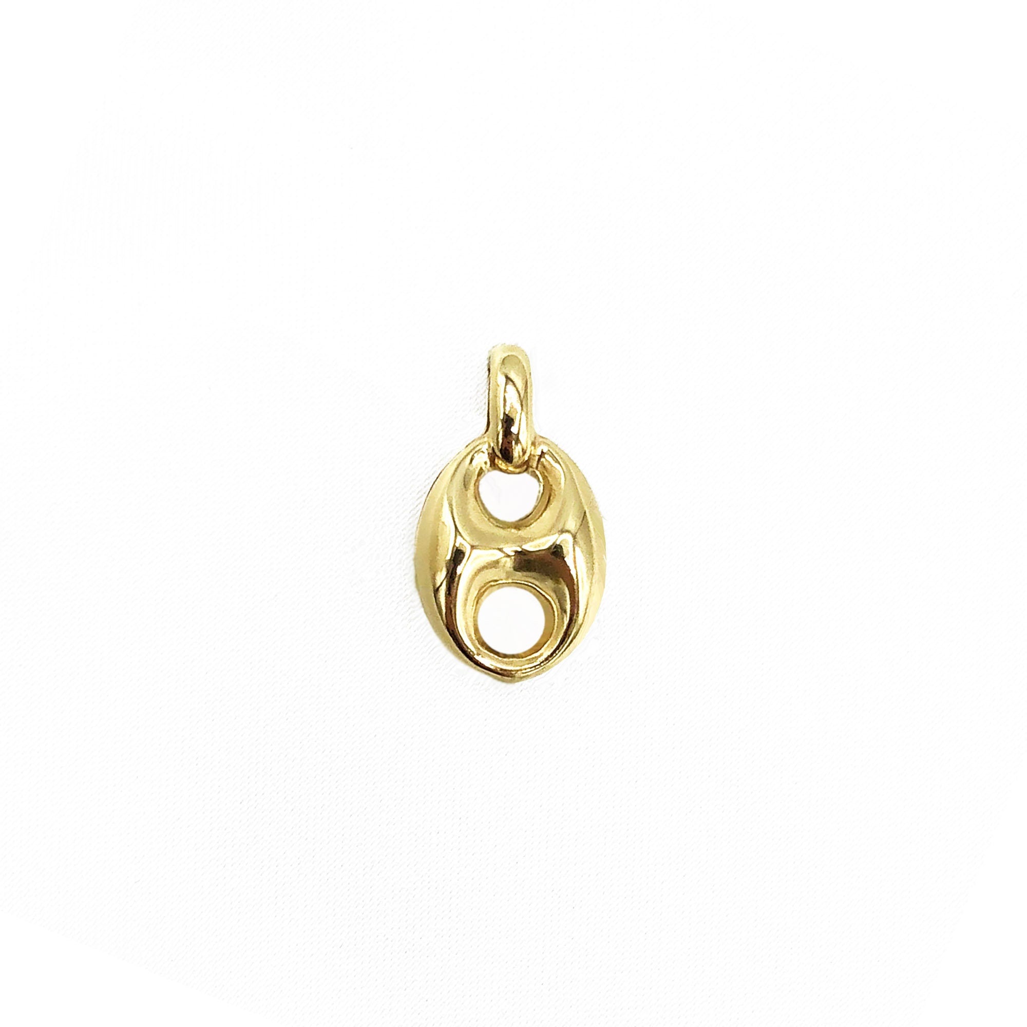 14K Gold Puffed Mariner Link Pendant