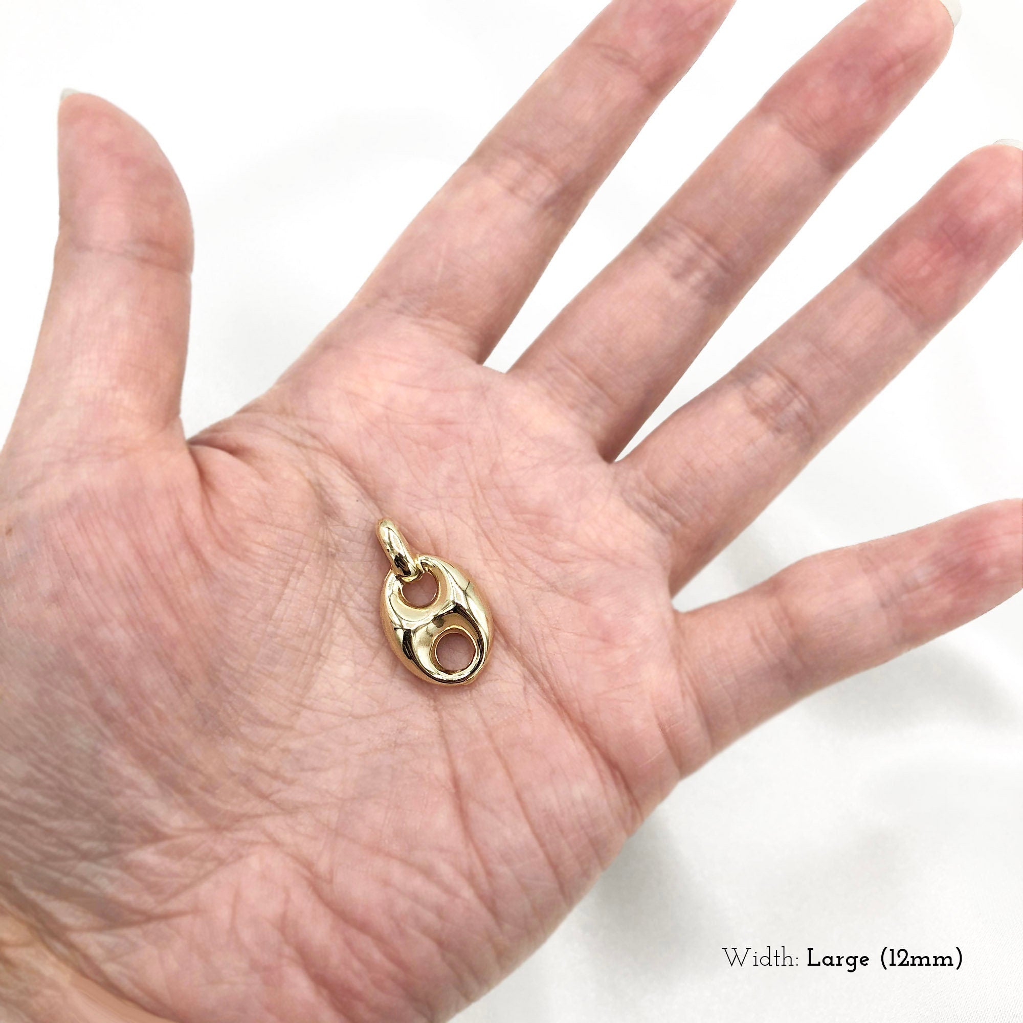 14K Gold Puffed Mariner Link Pendant